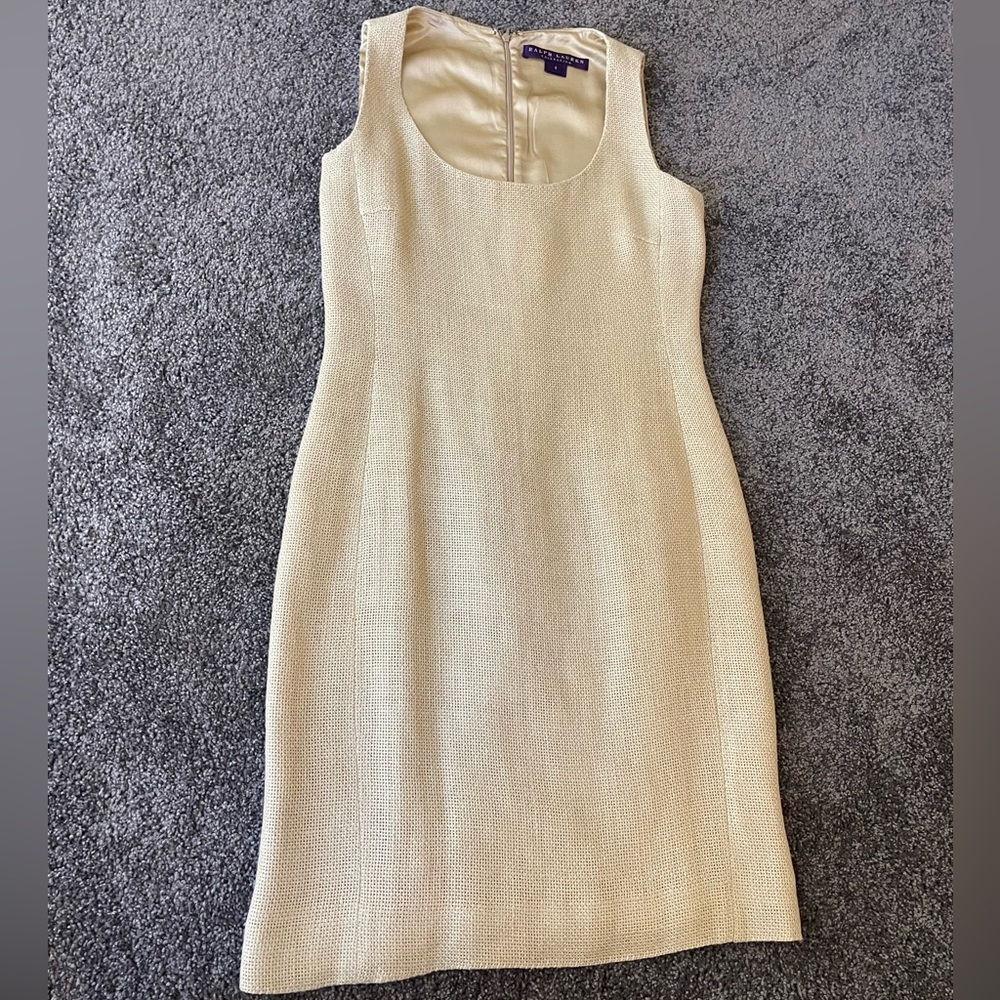 Purple Label Raw Linen sheath shift dress